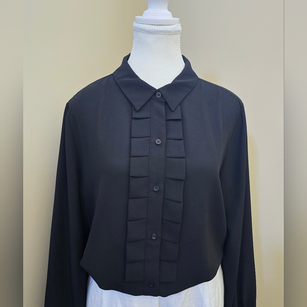Karl Lagerfeld Ruffle Front Blouse - Picture 6 of 8